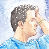 watercolour Fraser in profile